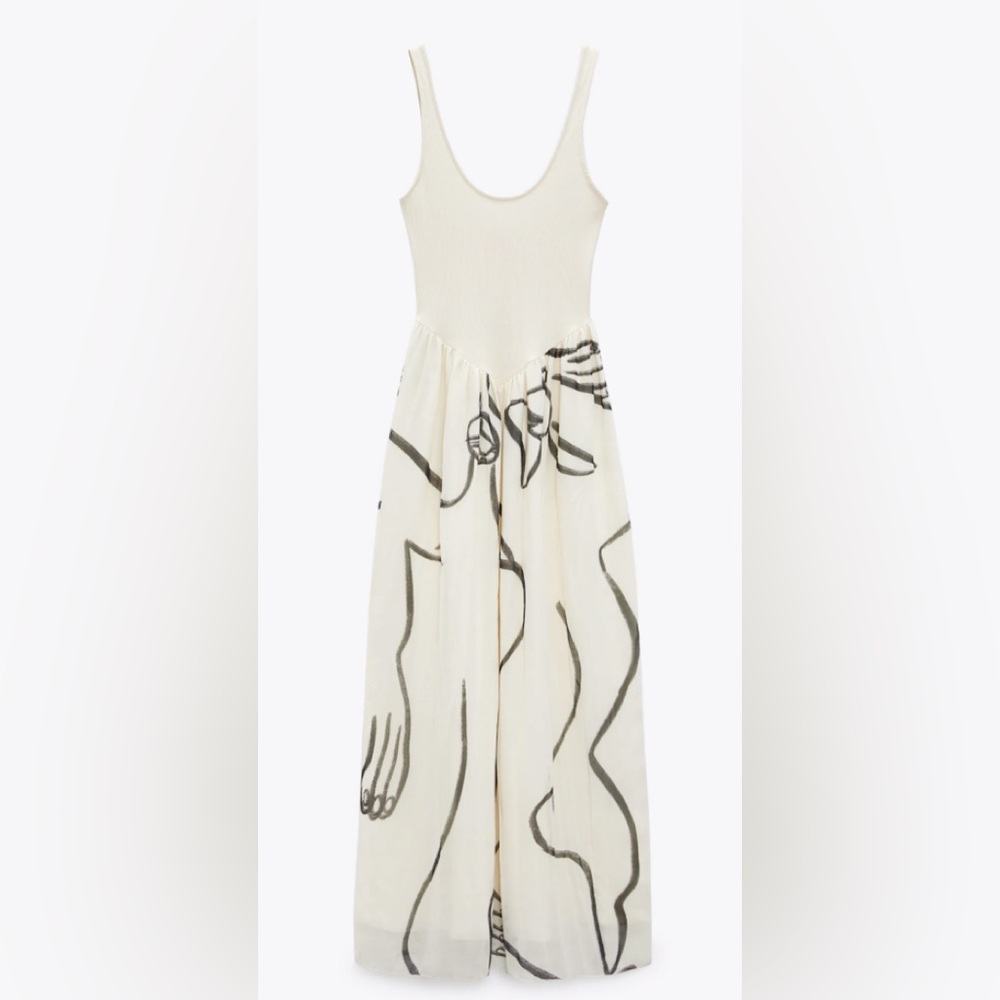 Zara Dina BUKVA Women’s Med Crème & Black Maxi Dress Small
